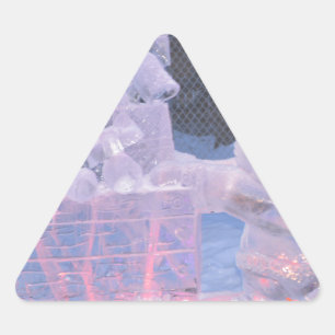 Pegatina Triangular Escultura de hielo Artista deportivo Tallas Regalo