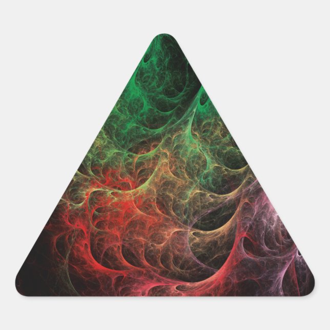 Pegatina Triangular Espacio de fuego de arte abstracto (Anverso)