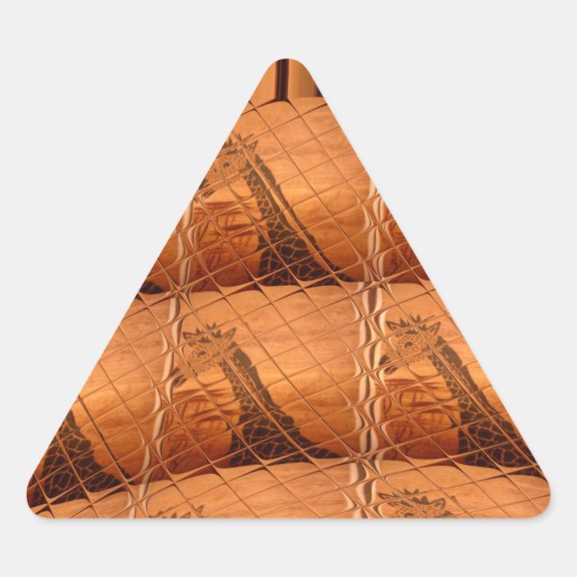 Pegatina Triangular Espejo africano tradicional: jirafa tejida (Anverso)