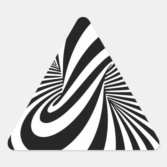 Pegatina Triangular Espiral 3D de ilusión óptica (Anverso)