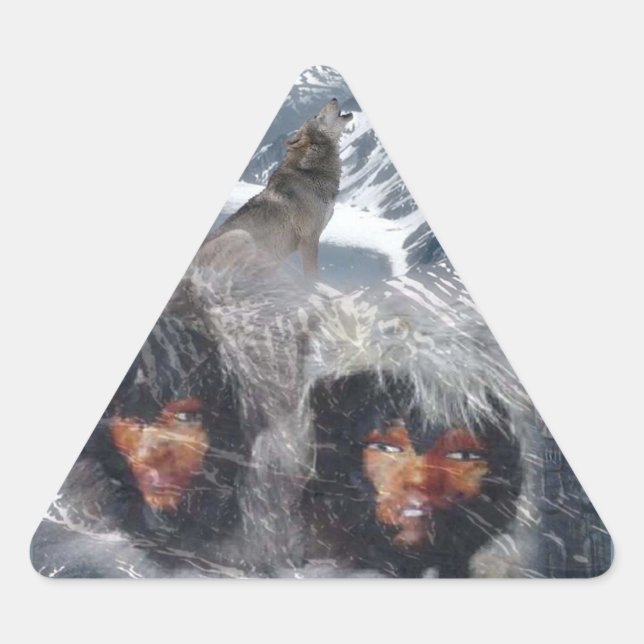 Pegatina Triangular Espíritu nativo en Alaska (Anverso)