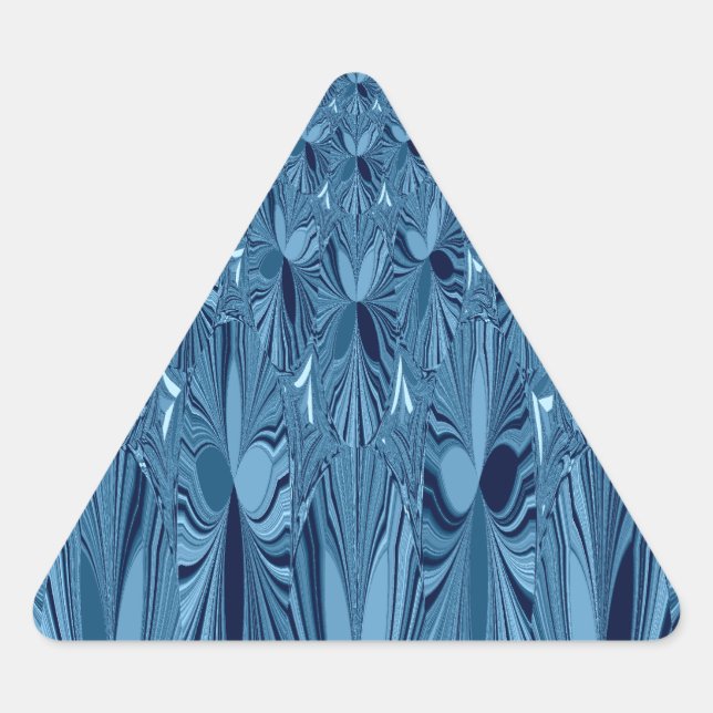 Pegatina Triangular Esplendor celeste: diseño de Rosa azul irlandés (Anverso)