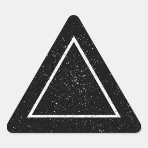 Pegatina Triangular Esquema del triángulo blanco sobre fondo de estrel
