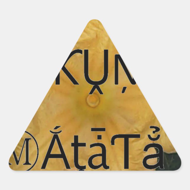 Pegatina Triangular Estampa artística de Golden Star Hakuna Matata (Anverso)
