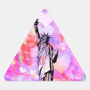 Pegatina Triangular Estatua de la libertad
