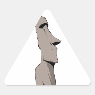 Pegatina Triangular Estatua de Moai (isla de pascua)