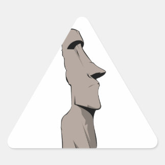 Pegatina Triangular Estatua de Moai (isla de pascua)