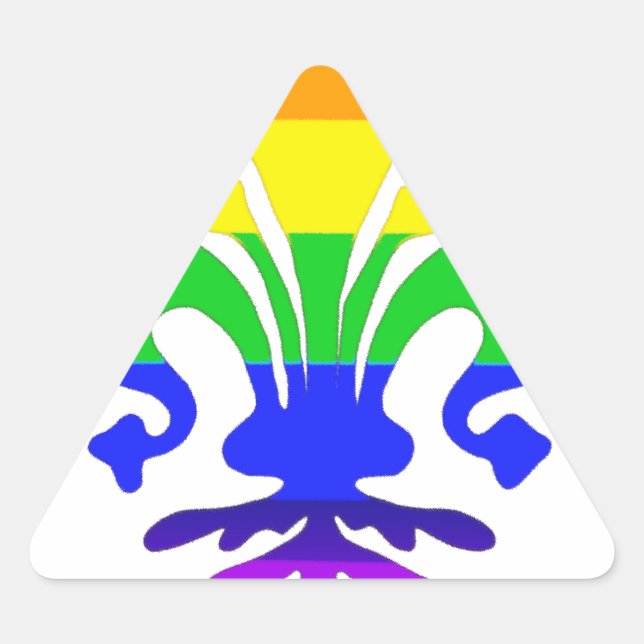 Pegatina Triangular Estilizada flor arcoiris de Lis (Anverso)
