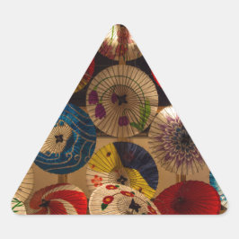 Pegatina Triangular Estilo japonés de paraguas
