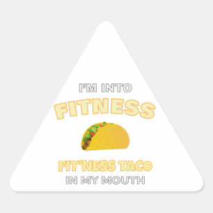 Pegatina Triangular Estoy en el gimnasio, en el taco de la boca en mi 