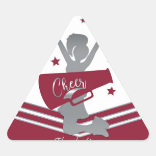 Pegatina Triangular Estrellas de Maroon y Plata animan a Fiesta líder