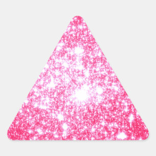 Pegatina Triangular Estrellas Rosadas Brillantes