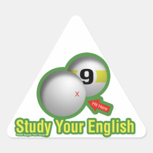 Pegatina Triangular Estudiar su inglés