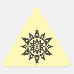 Pegatina Triangular Eterna armonía Mandala — Geometría divina en oro