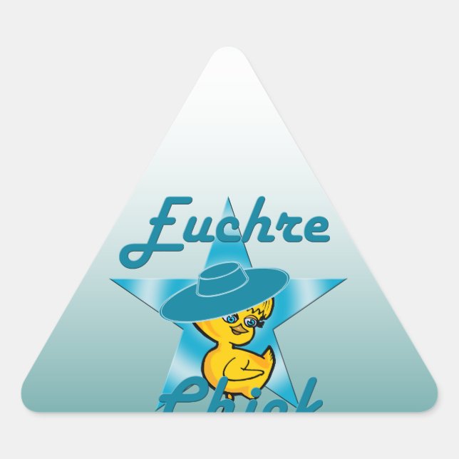 Pegatina Triangular Euchre Chick #7 (Anverso)