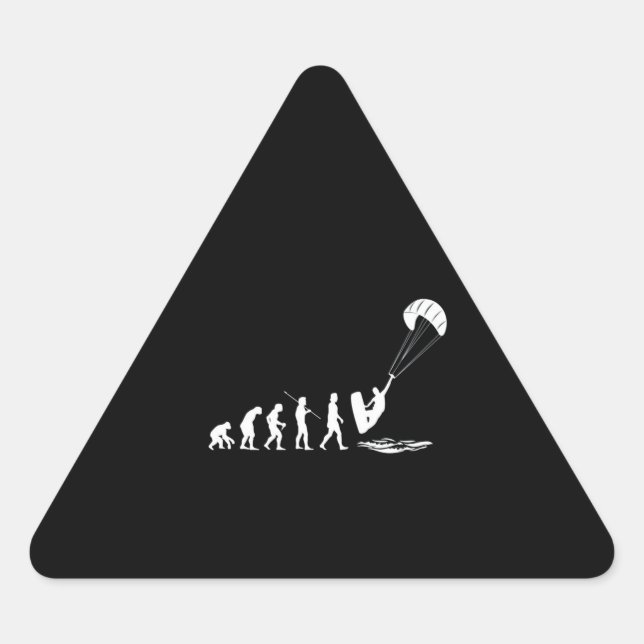 Pegatina Triangular Evolución Del Hombre Para Superar Graciosos Regalo (Anverso)