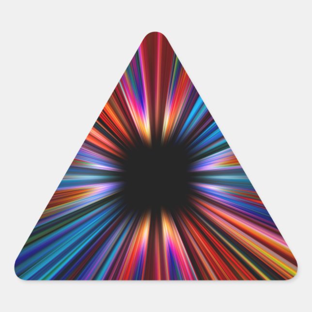 Pegatina Triangular Explosión de estallido colorido (Anverso)