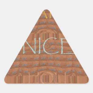 Pegatina Triangular Felices vacaciones impresión de arte de cebra