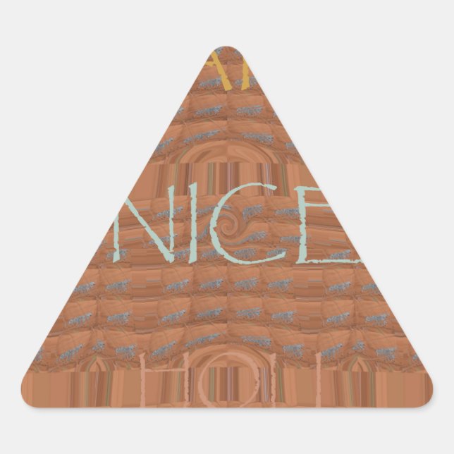 Pegatina Triangular Felices vacaciones impresión de arte de cebra (Anverso)
