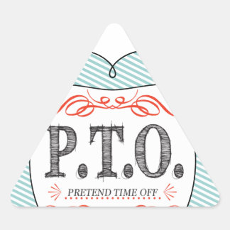 Pegatina Triangular Felicitaciones Divertidas Ascendido a Tiempo Libre