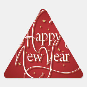 Pegatina Triangular Feliz Año Nuevo