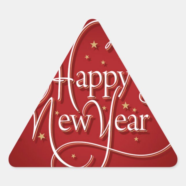 Pegatina Triangular Feliz Año Nuevo (Anverso)