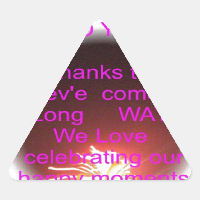 Pegatina Triangular Feliz cumpleaños a tu arte Imprimir (Anverso)