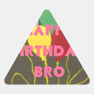 Pegatina Triangular Feliz cumpleaños hermano