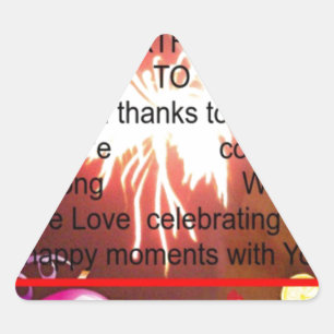 Pegatina Triangular Feliz cumpleaños para nosotros