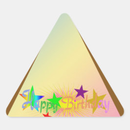Pegatina Triangular Feliz cumpleaños y estrellas -