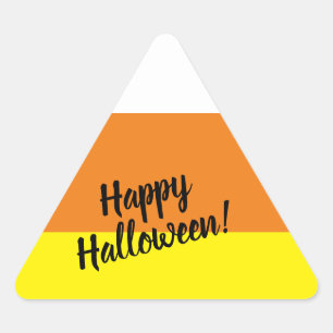 Pegatina Triangular Feliz Halloween Cute Candy Corn