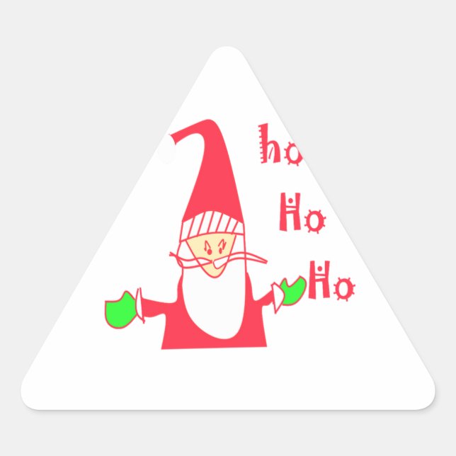 Pegatina Triangular Feliz Navidad Feliz Navidad Feliz Navidad Gracioso (Anverso)