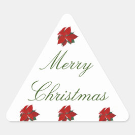 Pegatina Triangular Feliz Navidad Floral