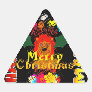 Pegatina Triangular Feliz Navidad y Feliz Año Nuevo