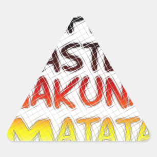 Pegatina Triangular Feliz Pascua: Diseño de Arte Textual Hakuna Matata