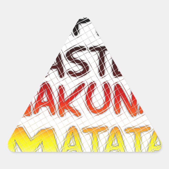Pegatina Triangular Feliz Pascua: Diseño de Arte Textual Hakuna Matata (Anverso)
