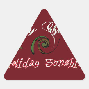 Pegatina Triangular Festividades navideñas Red Merry Deseos Sunshine.p