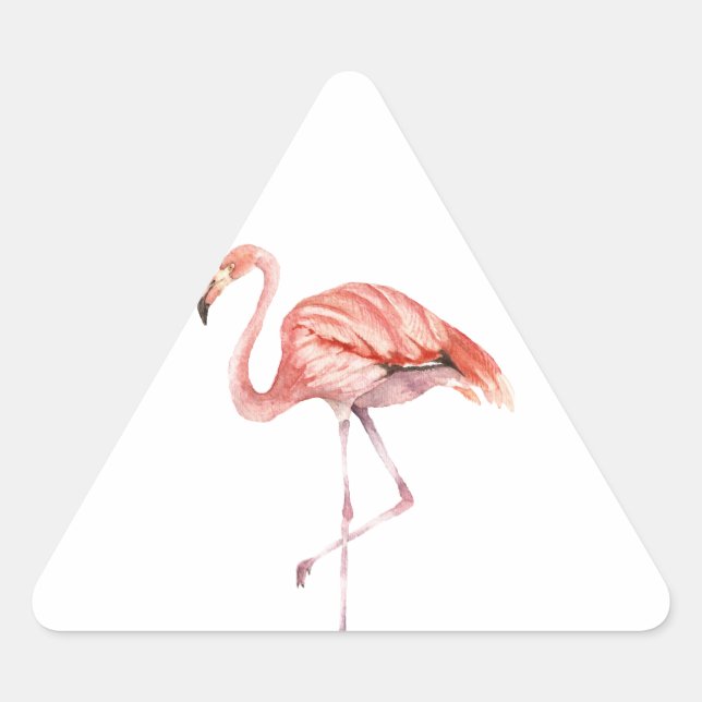 Pegatina Triangular Flamingo rosa (Anverso)