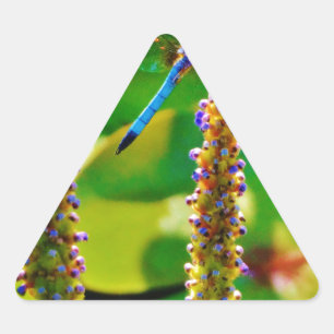 Pegatina Triangular Flor azul