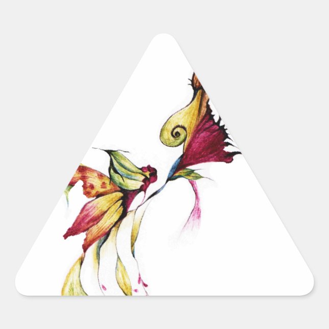 Pegatina Triangular Flor de amor (Anverso)