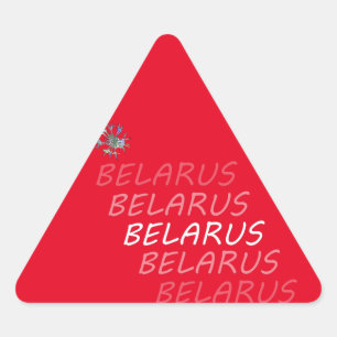 Pegatina Triangular Flor de maíz nacional de Bielorrusia