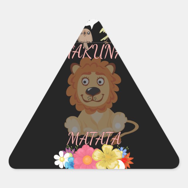 Pegatina Triangular "Flora y Fauna Hakuna Matata", bebé león (Anverso)