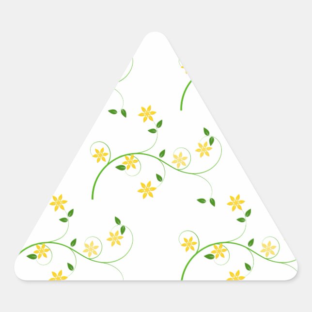 Pegatina Triangular Florecimiento y flores (Anverso)