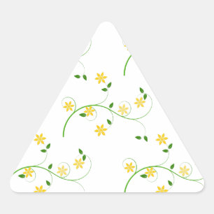 Pegatina Triangular Florecimiento y flores