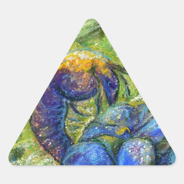 Pegatina Triangular Flores de abeja y olvidadiza (Anverso)