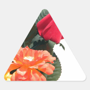 Pegatina Triangular Flores multicolores
