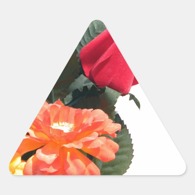 Pegatina Triangular Flores multicolores (Anverso)