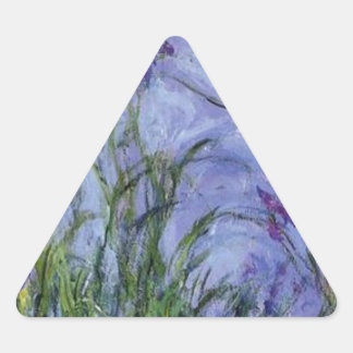 Pegatina Triangular flores vintage lilac-irises-1917 monet.