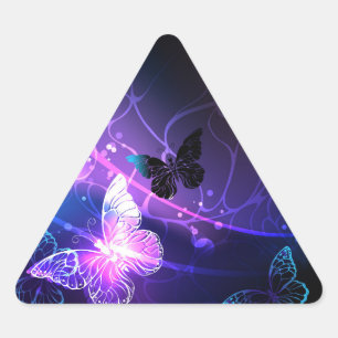 Pegatina Triangular Fondo con mariposas nocturnas