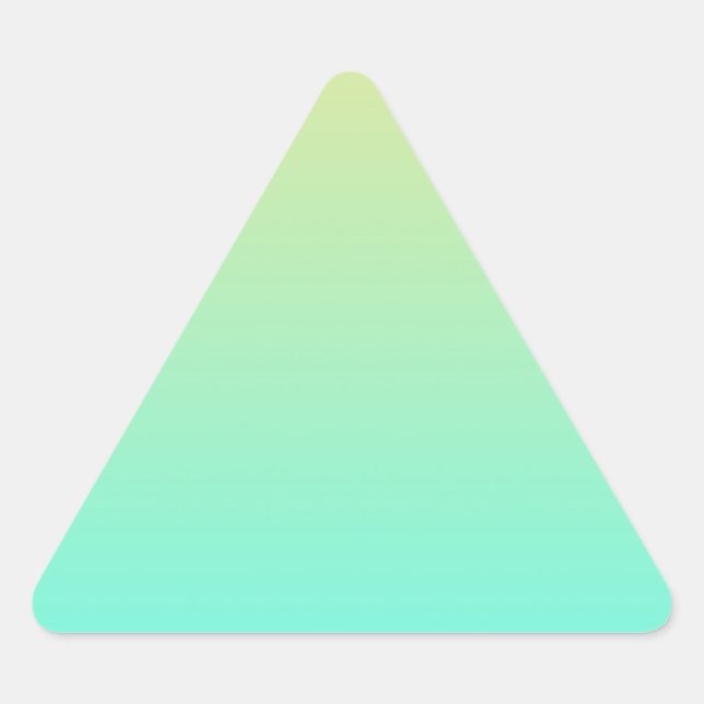Pegatina Triangular Fondo de degradado pastoral amarillo turquesa (Anverso)